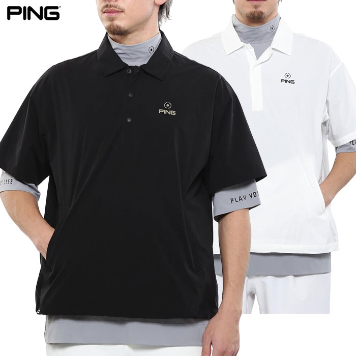 PING ポロシャツ＆ショーツセット　新品　Mサイズ　ゴルフウエア　ピンメンズ ピン（PING）（メンズ）ゴルフウェア 総柄プリント 半袖