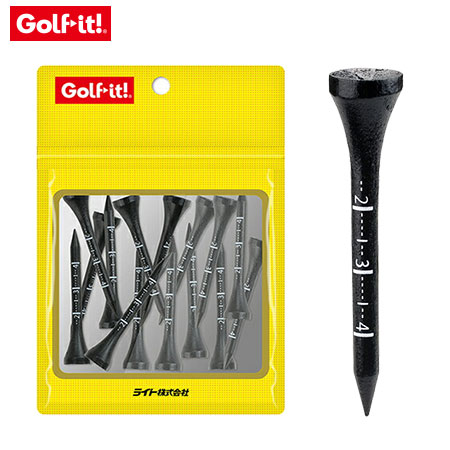 ライト 目盛付 シェルパック ウッドティー 高さ 55mm ブラック T-393 LITE GOLF