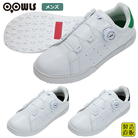 ゴルフシューズ メンズ OOWLS 本格ダイヤル式 スパイクレスシューズ クラシック JYPRF21DSN ジーパーズ golf 靴 普段履き