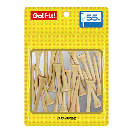 ライト シェルパックウッドティー 55 ニス T-551 ゴルフ ティー ゴルフイット 日本正規品