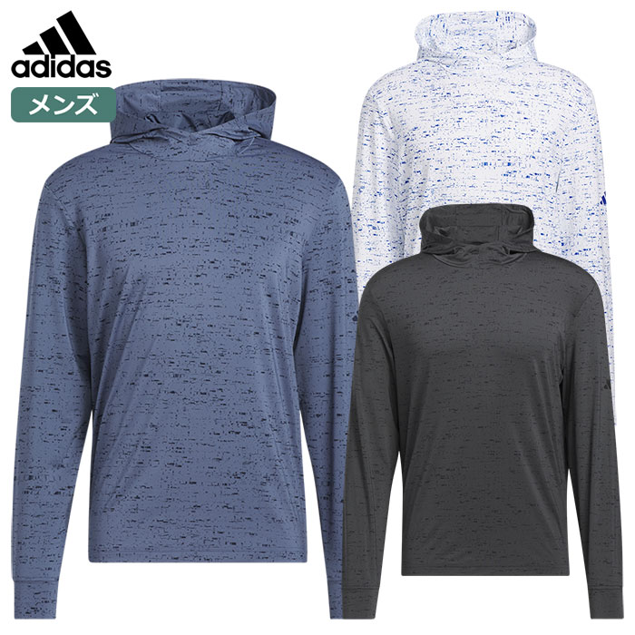 アディダス UVケア付き プリント 長袖フーディー JTX99 メンズ adidas 2024秋冬モデル 日本正規品