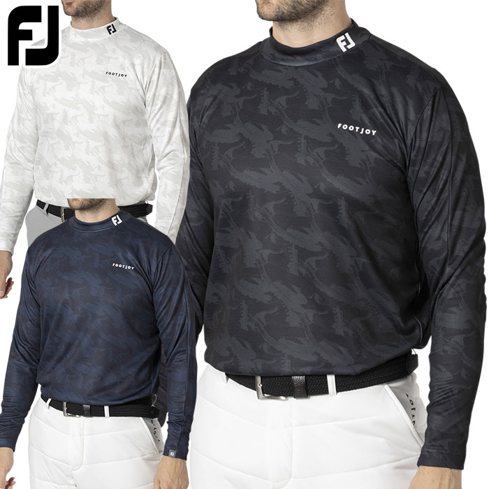 フットジョイ FOOTJOY MEN'S フットウェアモチーフプリント 長袖モックネックシャツ メンズ FJ-F24-S03 ゴルフウェア ゴルフ 2024秋冬モデル 日本正規品