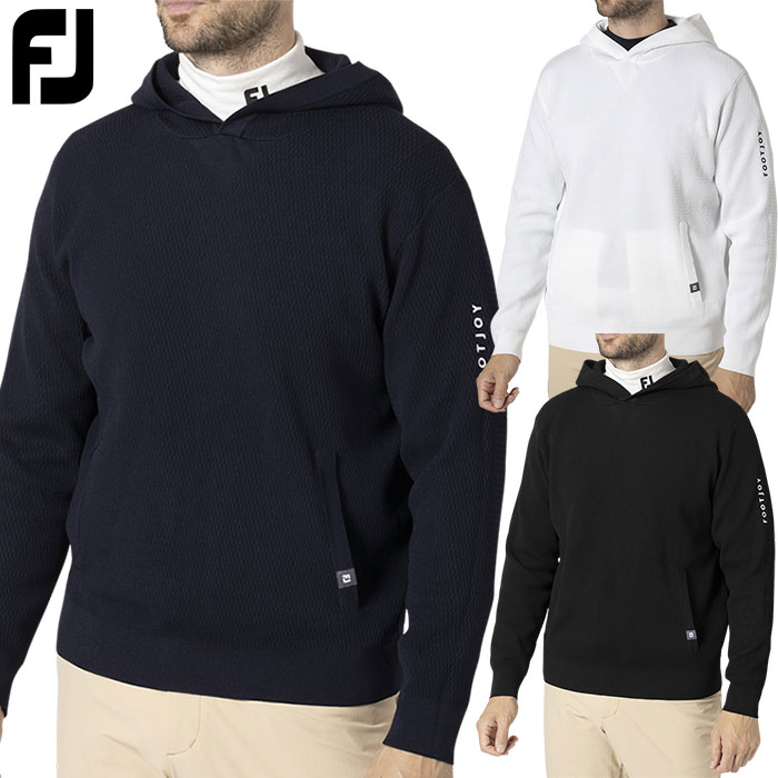 フットジョイ FOOTJOY MEN'S ハニカム柄 長袖プルオーバーセーターフーディー メンズ FJ-F24-M03 ゴルフウェア ゴルフ 2024秋冬モデル 日本正規品