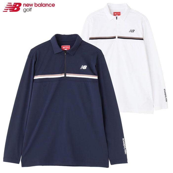 ニューバランス ストレッチ UV 長袖 ハーフジップ カラーシャツ 012-4269005 メンズ ゴルフウェア new balance 2024秋冬モデル 日本正規品