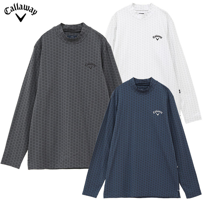 キャロウェイ ロゴプリントストレッチ天竺モックネックシャツ C24233106 メンズ Callaway ゴルフウェア 2024秋冬モデル 日本正規品