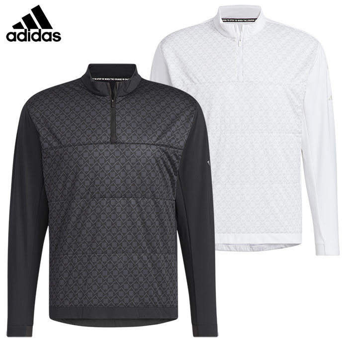アディダス Frost Guard 保温 キルト コンビネーション ハーフジップモック 長袖シャツ JSB95 メンズ ゴルフウェア 2024秋冬モデル adidas 日本正規品