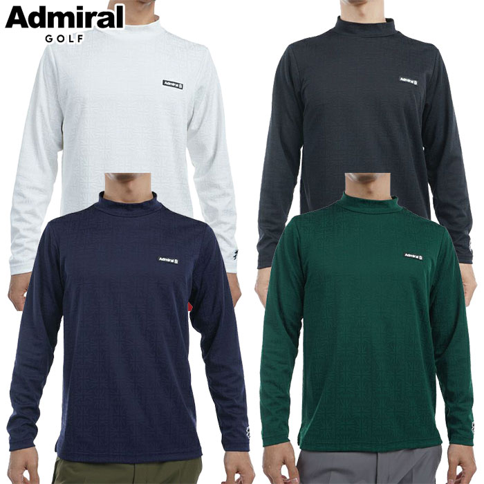アドミラル Admiral Golf UJジャガード ロングスリーブ モックネックシャツ ADMA456 メンズ ゴルフウェア 2024秋冬モデル 日本正規品