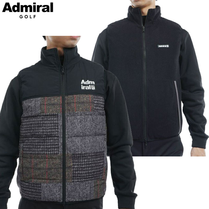 アドミラル Admiral Golf リバーシブル フリースコンビベスト ADMA487 メンズ ゴルフウェア 2024秋冬モデル 日本正規品