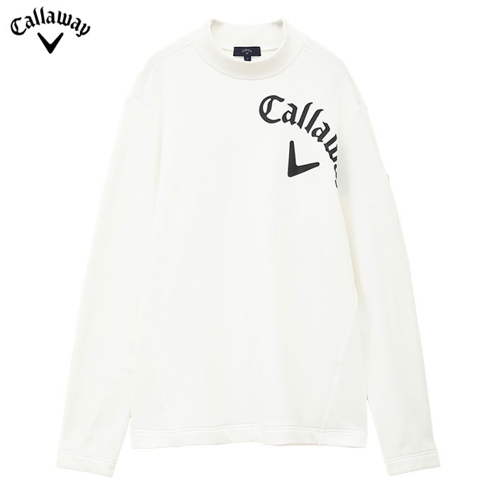 キャロウェイ 裏起毛ダブルニットモックネックシャツ C24233110 メンズ ホワイト 2024秋冬モデル Callaway 日本正規品