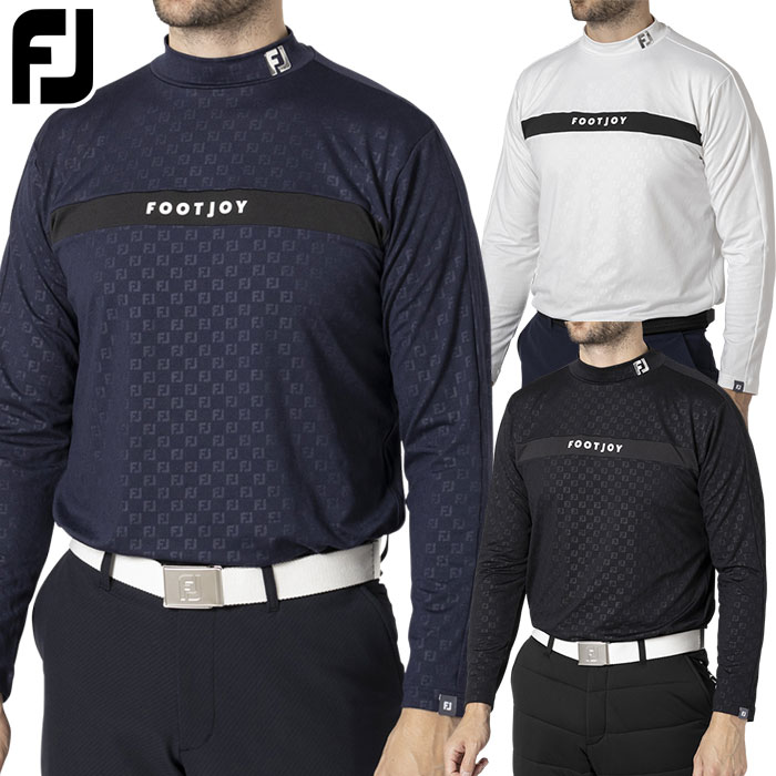 フットジョイ 起毛FJエンボスプリント 長袖モックネックシャツ FJ-F24-S07 メンズ FOOTJOY 2024秋冬モデル 日本正規品