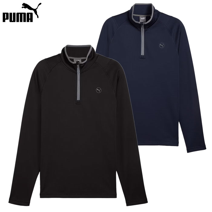 プーマ ゴルフ ワッフル フリース 1/4 ジップ クルースウェット 629142 メンズ ゴルフウェア PUMA 2024秋冬モデル 日本正規品