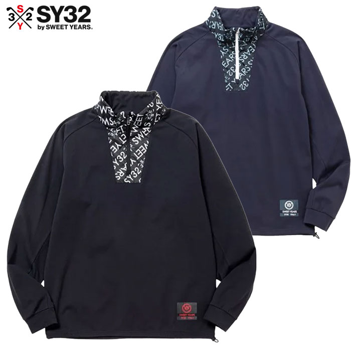 SY32 GOLF SYG-24A031 ゴルフウェア NECK GRAPHIC HALF-ZIP MOCK 長袖 メンズ 日本正規品 2024秋冬モデル 日本正規品