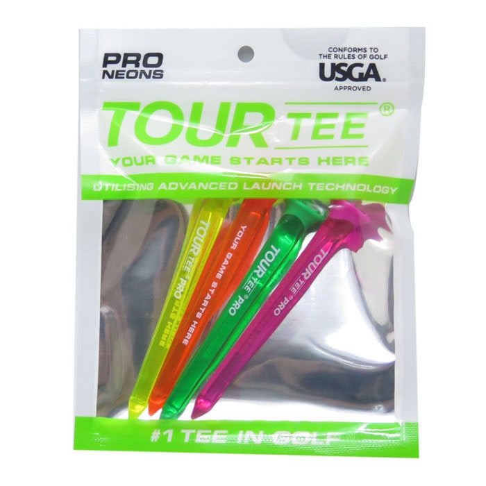 TOUR TEE TOUR TEE PRO ネオンカラー 4本入り T-489 ツアーティー ゴルフ ティー ラウンド用品