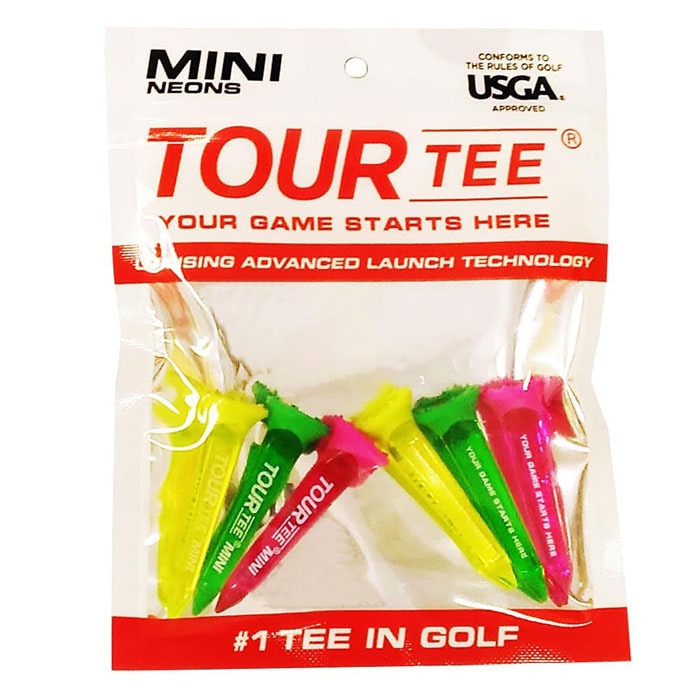 TOUR TEE Tour Tee MINI NEONS ネオンカラー 6本入り T-491 ツアーティー ゴルフ ティー ラウンド用品
