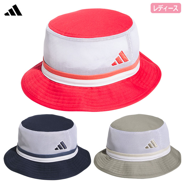 アディダス メッシュ スプリングバケットハット KVM10 レディース ゴルフキャップ 帽子 2025春夏モデル adidas 日本正規品