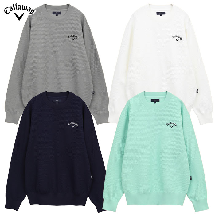 キャロウェイ 変形編地クルーネックニット C25118100 メンズ ゴルフウェア 2025春夏モデル Callaway 日本正規品