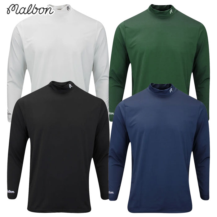 マルボン Malbon Golf 長袖シャツ Base Layer Evergreen Compression Mock メンズ 2024春夏モデル 並行輸入品