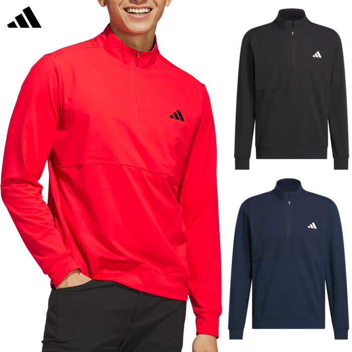アディダス アディゼロ ファブリックミックス長袖ハーフジップ ジャケット KUH42 メンズ ゴルフウェア トップス 2025春夏モデル adidas 日本正規品