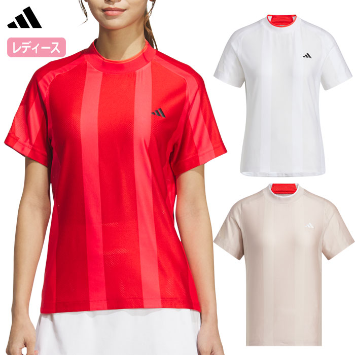 アディダス アディゼロ メッシュ モックネック 半袖シャツ KUK65 レディース ゴルフウェア トップス 2025春夏モデル adidas 日本正規品