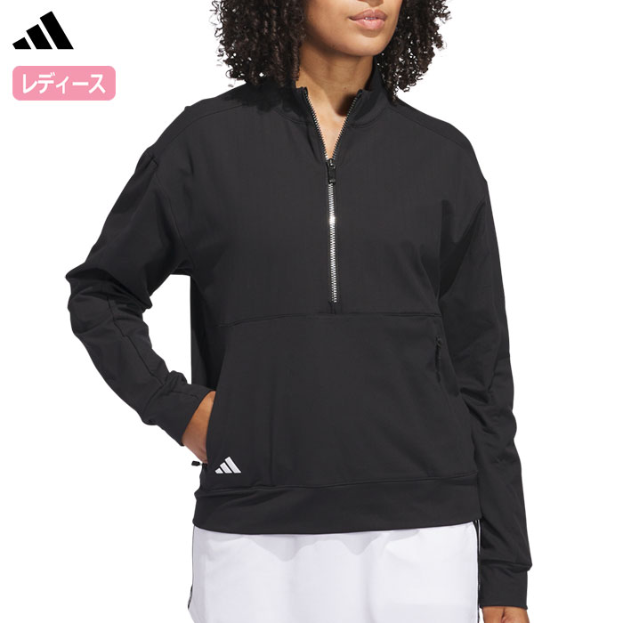 アディダス アディゼロ ファブリックミックス ハーフジップ 長袖ジャケット KWH96 レディース ゴルフウェア トップス 2025春夏モデル adidas 日本正規品