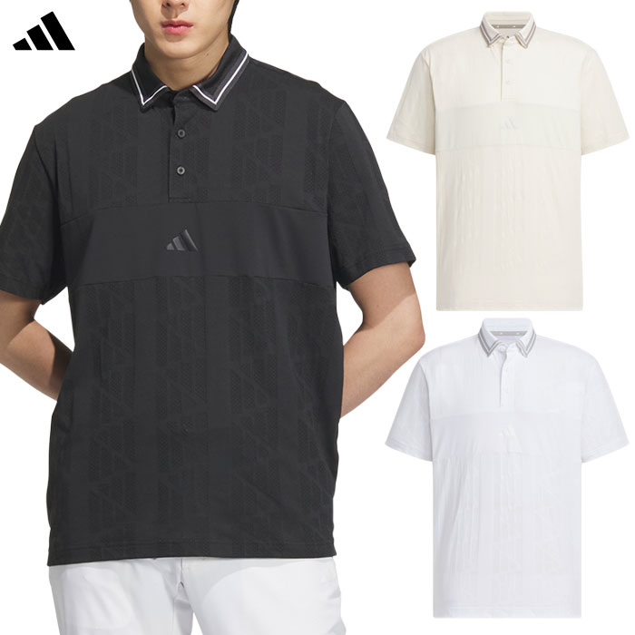 アディダス ビヨンド ザ コース ジャガード BOSロゴ 半袖シャツ KUK57 メンズ ゴルフウェア ゴルフ 2025春夏モデル adidas 日本正規品