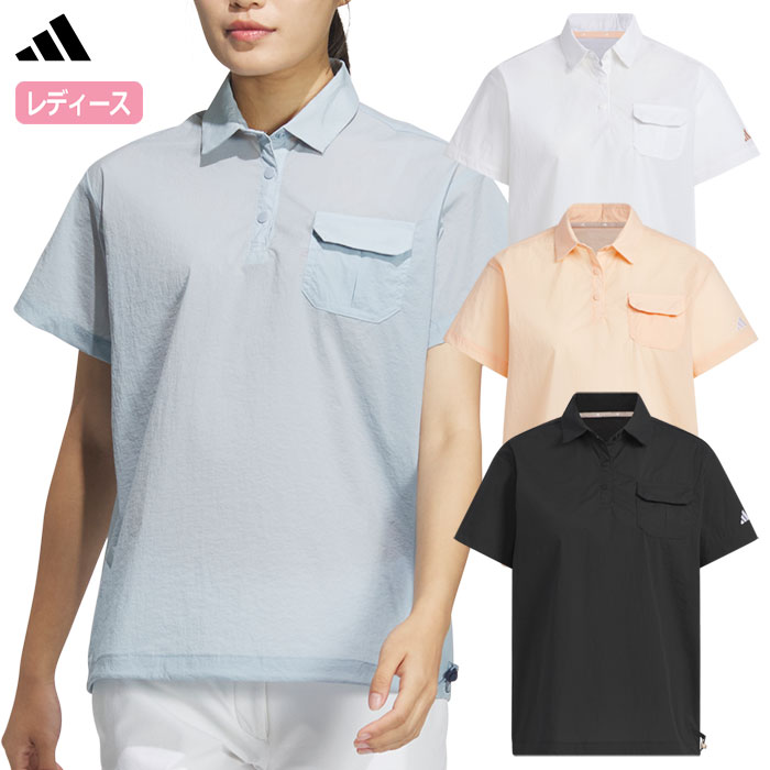 アディダス 撥水 シースルー ボックスシルエット 半袖シャツ KTI78 レディース ゴルフウェア ゴルフ 2025春夏モデル adidas 日本正規品