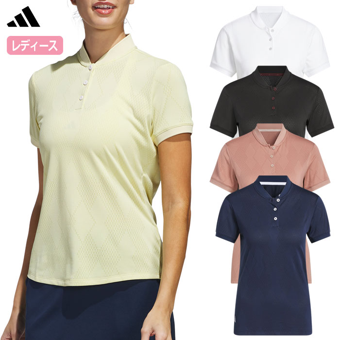 アディダス メッシュ アーガイル 半袖シャツ KTI66 レディース ゴルフウェア ゴルフ 2025春夏モデル adidas 日本正規品