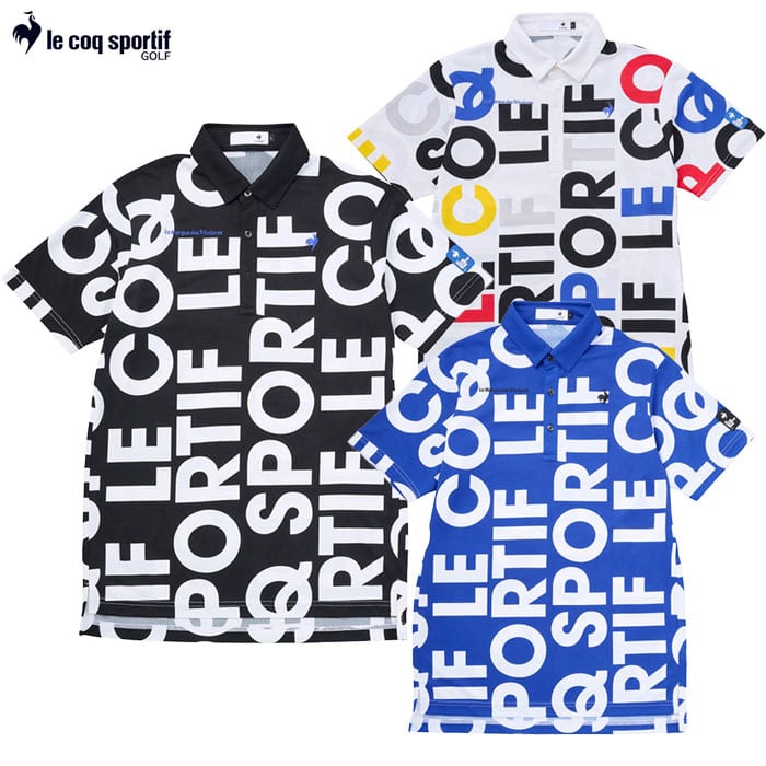 ルコックスポルティフ マルチカラーロゴ柄半袖シャツ LG5SHS05M メンズ ゴルフウェア ゴルフ le coq sportif golf 2025春夏モデル 日本正規品