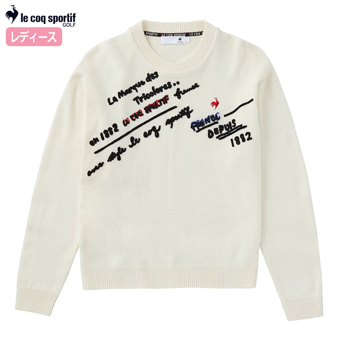 ルコックスポルティフ 変形クルーネックセーター LG4FST03L レディース ゴルフウェア トップス le coq sportif golf 2024秋冬モデル 日本正規品