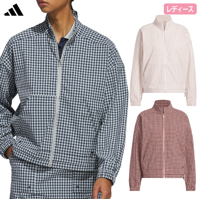 アディダス ギンガムチェック フルジップ 長袖ジャケット KTI71 レディース ゴルフウェア ゴルフ 2025春夏モデル adidas 日本正規品