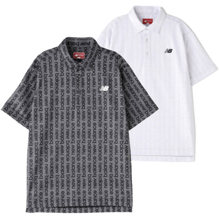 ニューバランス ロゴストライプ柄 半袖 カラーシャツ 012-5168006 メンズ ゴルフウェア newbalance 2025春夏モデル 日本正規品