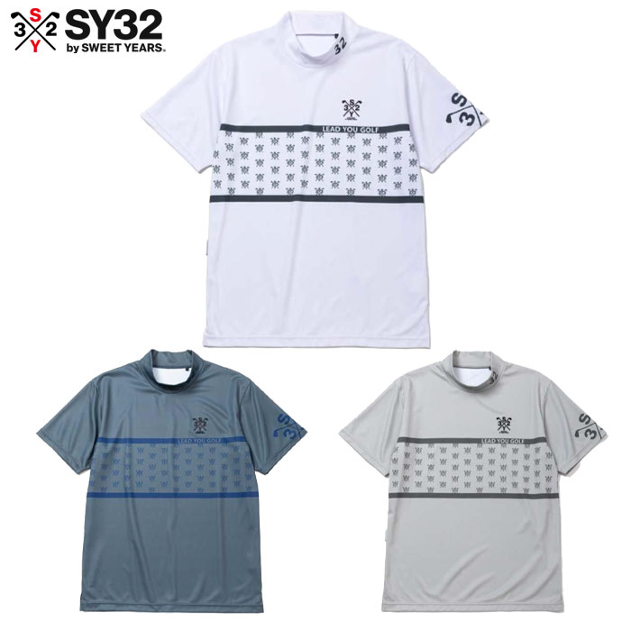 SY32 GOLF SYG-25S035 ゴルフウェア GRAPHIC CROSS LOGO MOCK 半袖 メンズ 日本正規品 2025春夏モデル 日本正規品