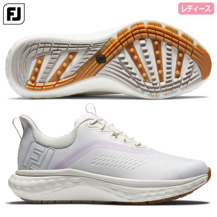 フットジョイ ゴルフシューズ WOMEN'S FJ クオンタム LACED スパイクレス クリーム/パープル(97816) レディース 靴 FOOTJOY 2025年モデル 日本正規品