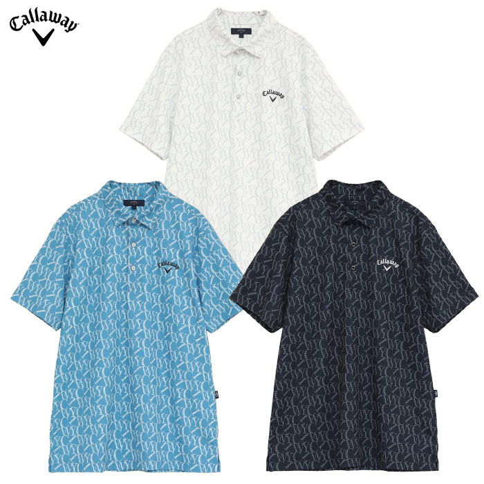 キャロウェイ ロゴプリントハイゲージカノコシャツ C25234103 メンズ Callaway ゴルフウェア 2025秋冬モデル 日本正規品