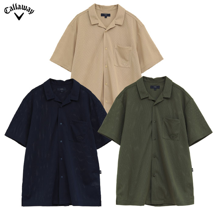 キャロウェイ かざあなメッシュ開襟シャツ C25234105 メンズ Callaway ゴルフウェア 2025秋冬モデル 日本正規品