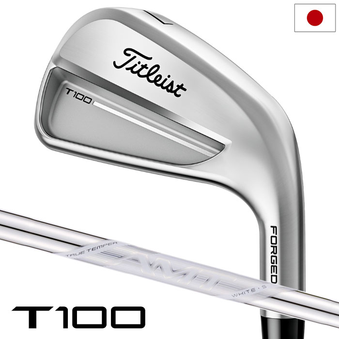 タイトリスト T100 アイアン 6本セット（#5-#9、P）メンズ 右用 AMT Tour White スチールシャフト 日本正規品 2025年モデル Titleist ゴルフクラブ