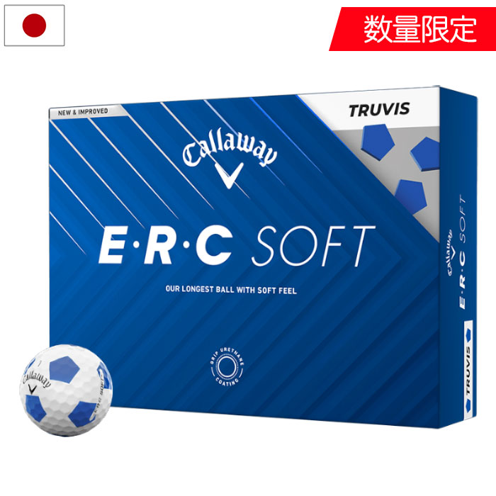 キャロウェイ E・R・C SOFT TRUVIS ホワイト/ブルー ゴルフボール 1ダース 12球入 3ピース Callaway ゴルフ 2025年モデル ゴルフボール 日本正規品