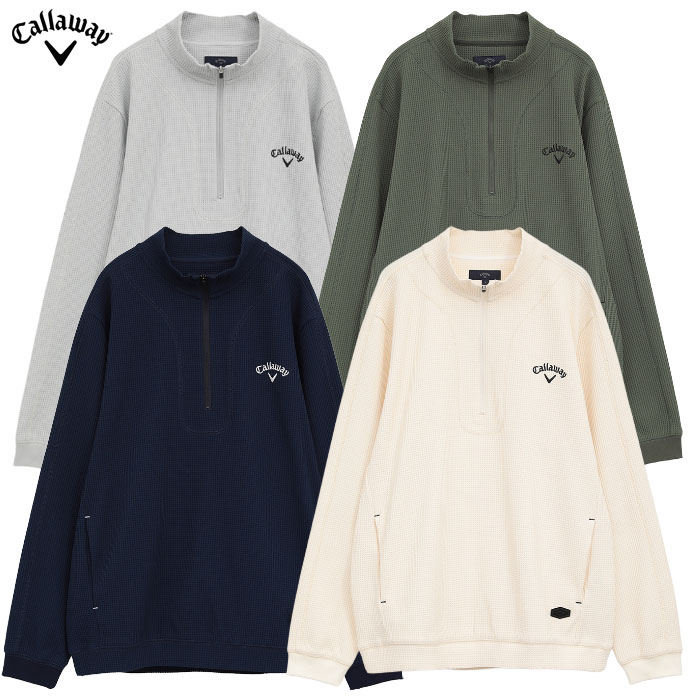 キャロウェイ ワッフルハーフジップモックネックシャツ C25233103 メンズ Callaway ゴルフウェア 2025秋冬モデル 日本正規品