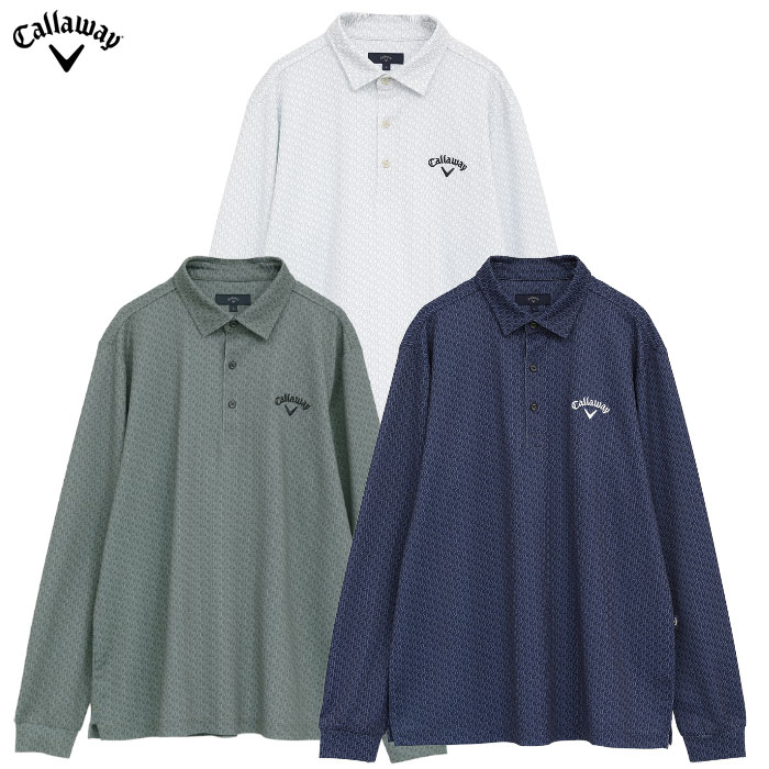 キャロウェイ ロゴプリントオニカノコ長袖シャツ C25233107 メンズ Callaway ゴルフウェア 2025秋冬モデル 日本正規品
