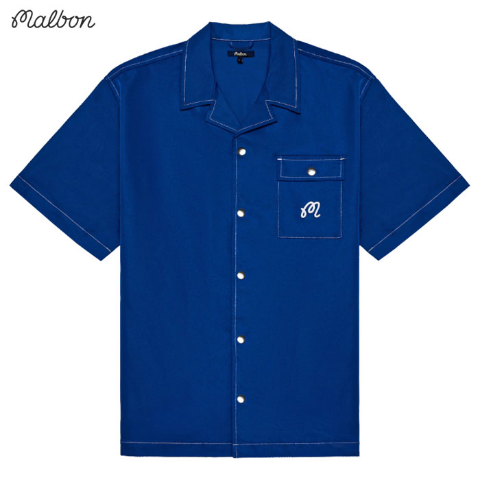 マルボン Malbon Golf 半袖シャツ MENTON NYLON CAMP COLLAR SHIRT M-9135 メンズ ゴルフウェア 2025秋冬モデル 正規品