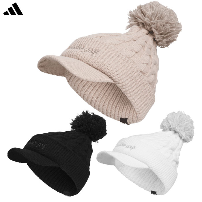 アディダス ポンポン ブリムニットキャップ KQE23 メンズ レディース ゴルフキャップ 帽子 2025秋冬モデル adidas 日本正規品