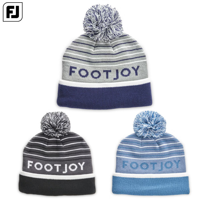 フットジョイ FJ ストライプポンポンビーニー メンズ ニット帽 あったか 防寒 ゴルフ 帽子 FOOTJOY 2025秋冬モデル 日本正規品