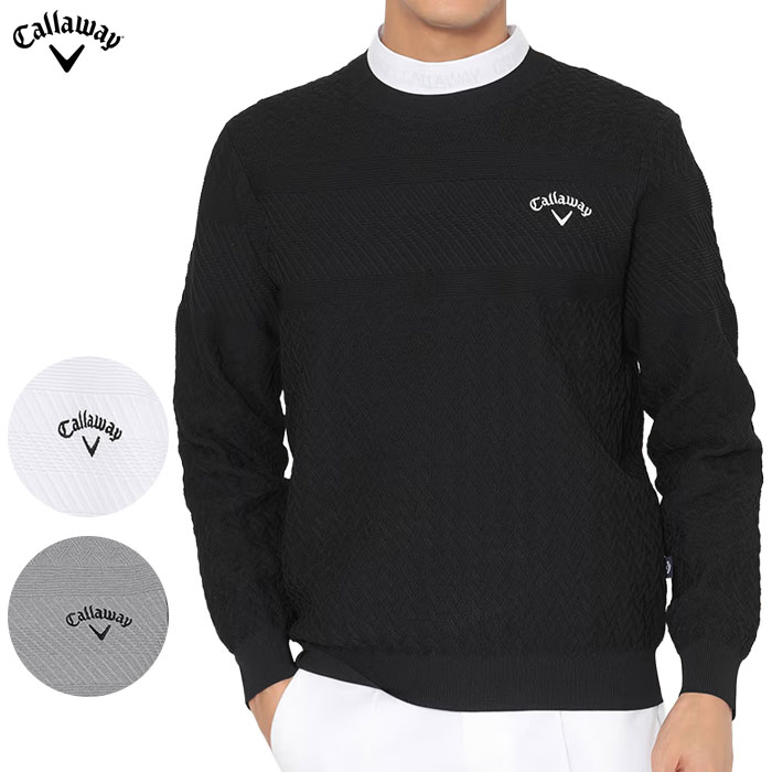 キャロウェイ ガーター編みクルーネックニット C25218100 長袖 メンズ Callaway ゴルフウェア 2025秋冬モデル 日本正規品