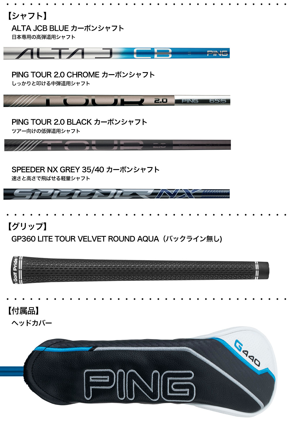 正規店仕入れの ピン PING 2025 標準カーボンシャフト メンズ ハイブリッド G440 クラブ
