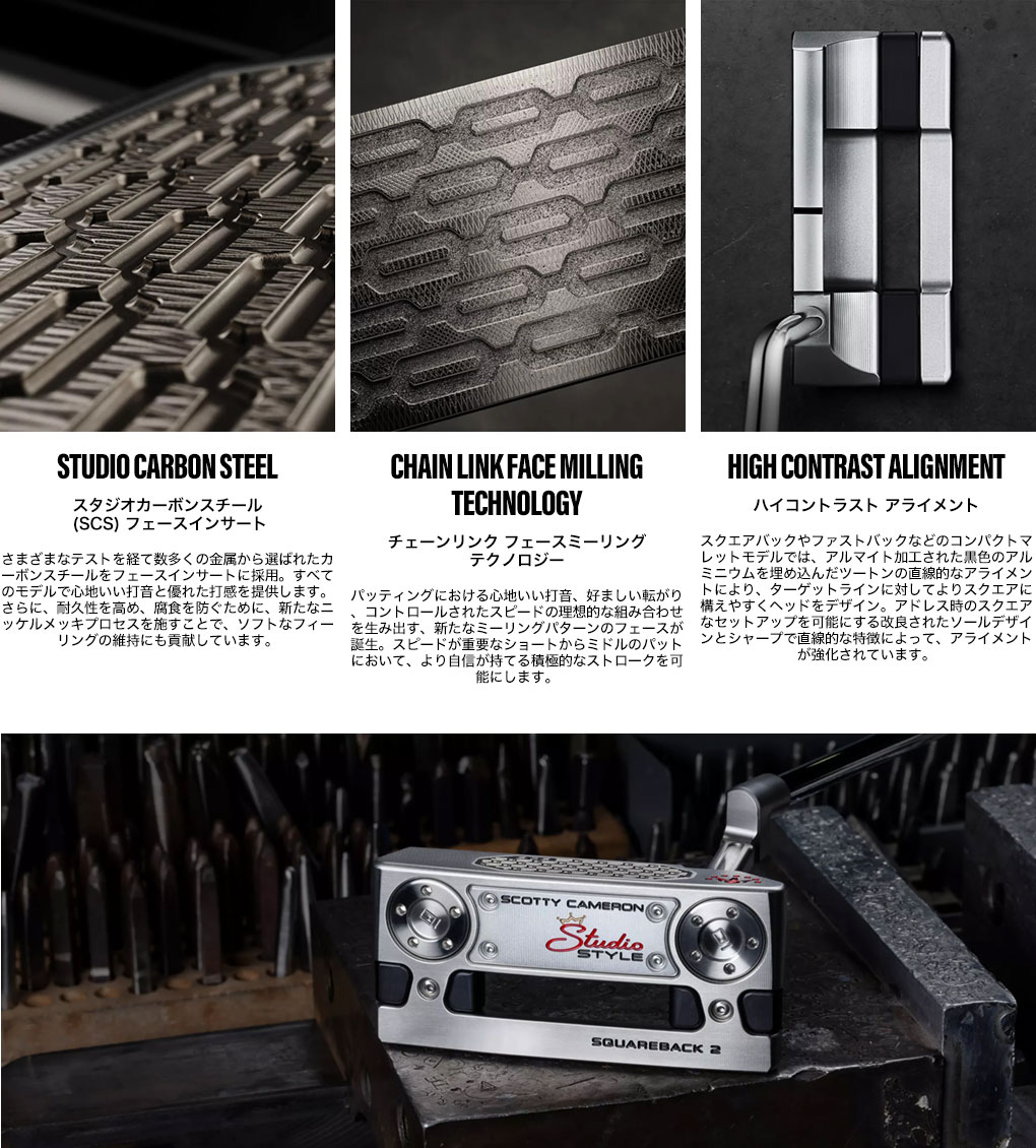 【即納可能】タイトリスト スコッティ キャメロン スタジオスタイル パター 右用 SQUAREBACK 2 スクエアバック 2 Titleist SCOTTY CAMERON STUDIO STYLE 2025年モデル 日本正規品