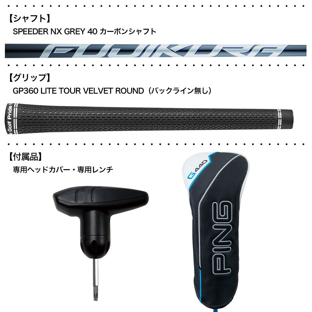 ピン PING G440K ドライバー メンズ 右用 FUJIKURA SPEEDER NX GREY 40