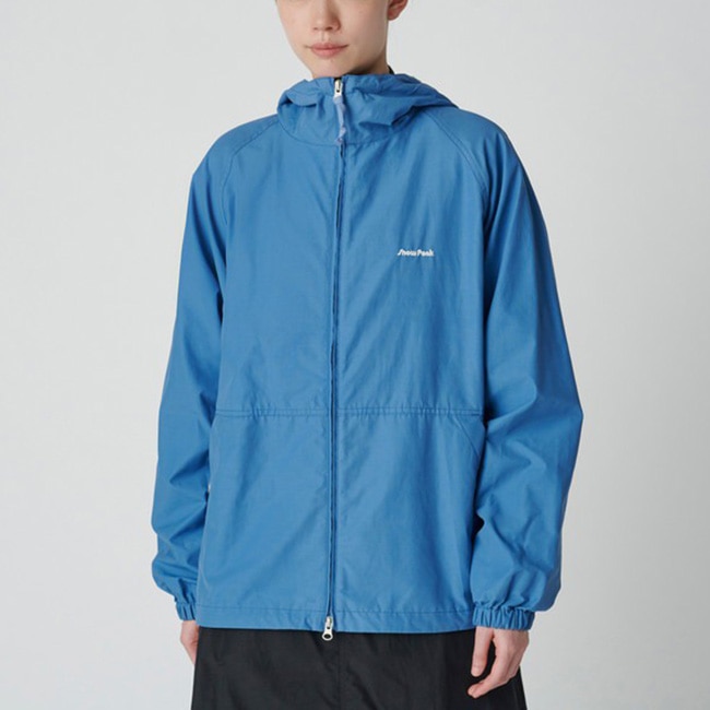 冬景12 W-AVES Cropped hooded puffer jacket in denim｜ブルー