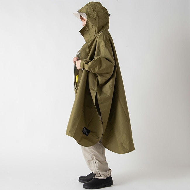 BABYLONE カーキポンチョ ウール混紡 キウ KiU アウトドア レインウェア KiU STANDARD RAIN PONCHO