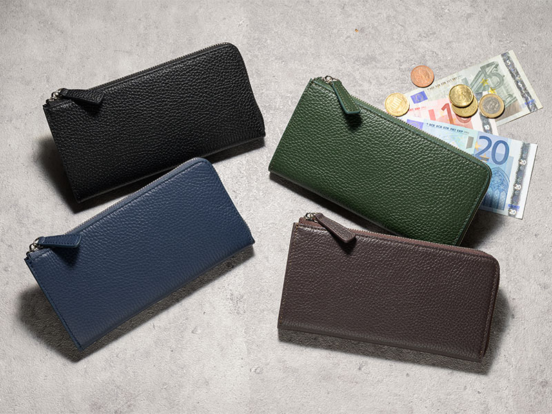 MILAGRO・イタリアンシュリンクレザー・Ｌ字ファスナースリムウォレット