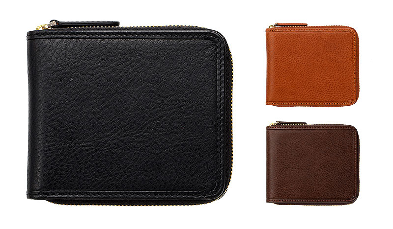 ANON バケッタレザー・ラウンドファスナー二つ折り財布